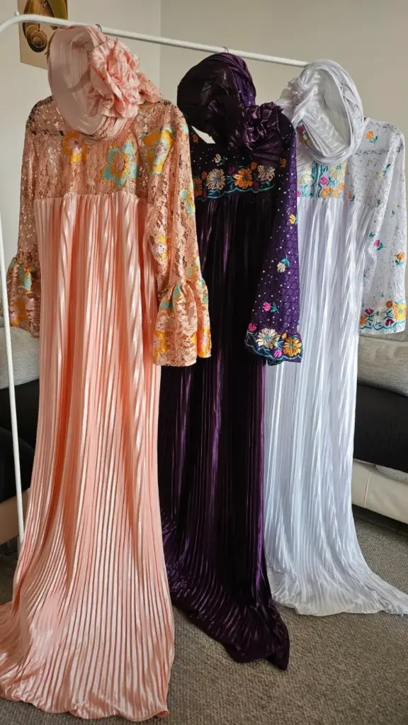 Robe Satin Gaufrée Rose