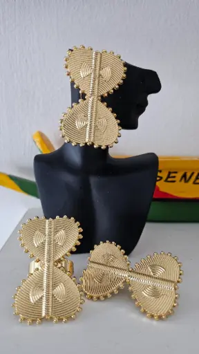 Parure 4 - Boucle d'oreilles + bague